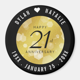 Elegant 21st Brass Wedding Jubileum Celebration Magneet