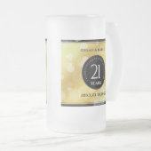 Elegant 21st Brass Wedding Jubileum Celebration Matglas Bierpul (Voorkant rechts)