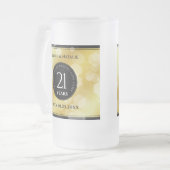 Elegant 21st Brass Wedding Jubileum Celebration Matglas Bierpul (Voorkant links)