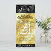 Elegant 21st Brass Wedding Jubileum Celebration Menu (Staand voorkant)