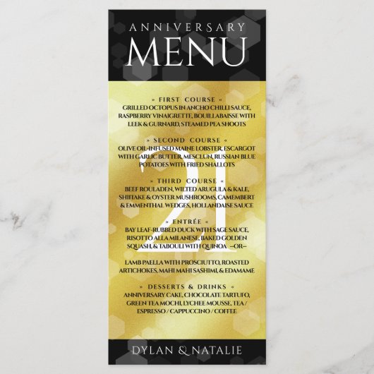 Elegant 21st Brass Wedding Jubileum Celebration Menu (Voorkant)