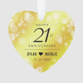 Elegant 21st Brass Wedding Jubileum Celebration Ornament (voorkant)