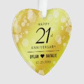 Elegant 21st Brass Wedding Jubileum Celebration Ornament (voorkant)