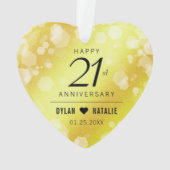 Elegant 21st Brass Wedding Jubileum Celebration Ornament (achterkant)