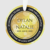 Elegant 21st Brass Wedding Jubileum Celebration Ornament (voorkant)