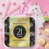 Elegant 21st Brass Wedding Jubileum Celebration Papieren Bordje (Feest)