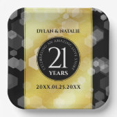 Elegant 21st Brass Wedding Jubileum Celebration Papieren Bordje (Voorkant)