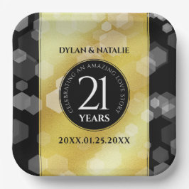 Elegant 21st Brass Wedding Jubileum Celebration Papieren Bordje