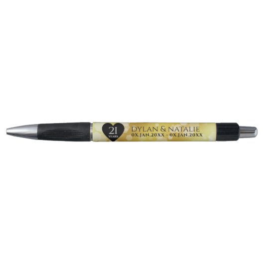 Elegant 21st Brass Wedding Jubileum Celebration Pen (Voorkant)