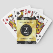 Elegant 21st Brass Wedding Jubileum Celebration Pokerkaarten (Achterkant)