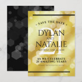 Elegant 21st Brass Wedding Jubileum Celebration Save The Date (Voorkant / Achterkant)