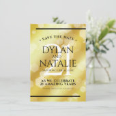 Elegant 21st Brass Wedding Jubileum Celebration Save The Date (Staand voorkant)