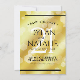 Elegant 21st Brass Wedding Jubileum Celebration Save The Date