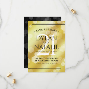 Elegant 21st Brass Wedding Jubileum Celebration Save The Date