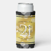 Elegant 21st Brass Wedding Jubileum Celebration Seltzer Blikjeskoeler (Seltzer Voorkant)