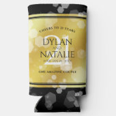 Elegant 21st Brass Wedding Jubileum Celebration Seltzer Blikjeskoeler (Achterkant)