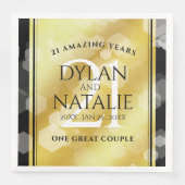 Elegant 21st Brass Wedding Jubileum Celebration Servet (Voorkant)