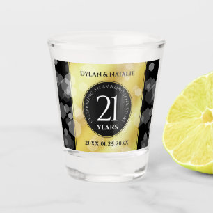 Elegant 21st Brass Wedding Jubileum Celebration Shot Glas