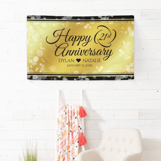 Elegant 21st Brass Wedding Jubileum Celebration Spandoek (Insitu)