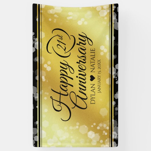 Elegant 21st Brass Wedding Jubileum Celebration Spandoek (Verticaal)