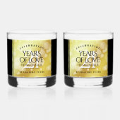 Elegant 21st Brass Wedding Jubileum Celebration Whisky Glas (Voorkant)