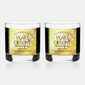 Elegant 21st Brass Wedding Jubileum Celebration Whisky Glas (Achterkant)