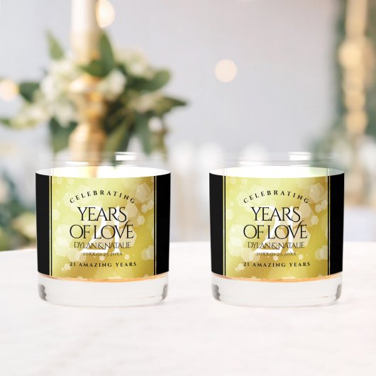 Elegant 21st Brass Wedding Jubileum Celebration Whisky Glas (Insitu (Huwelijk))