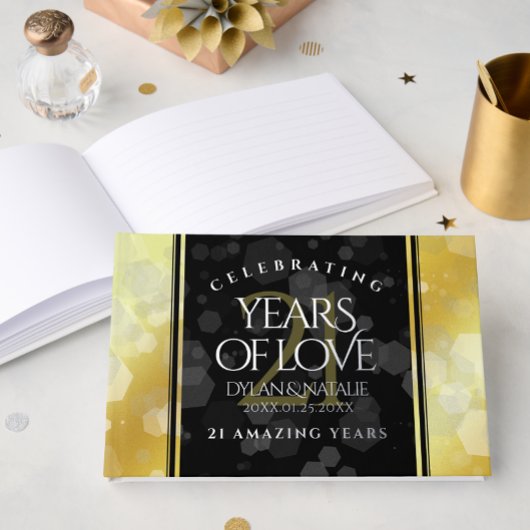 Elegant 21st Brass Wedding Jubileum Gastenboek