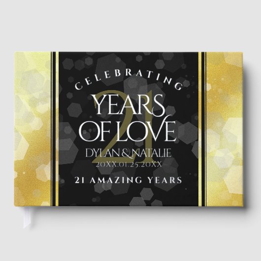 Elegant 21st Brass Wedding Jubileum Gastenboek (Voorkant)