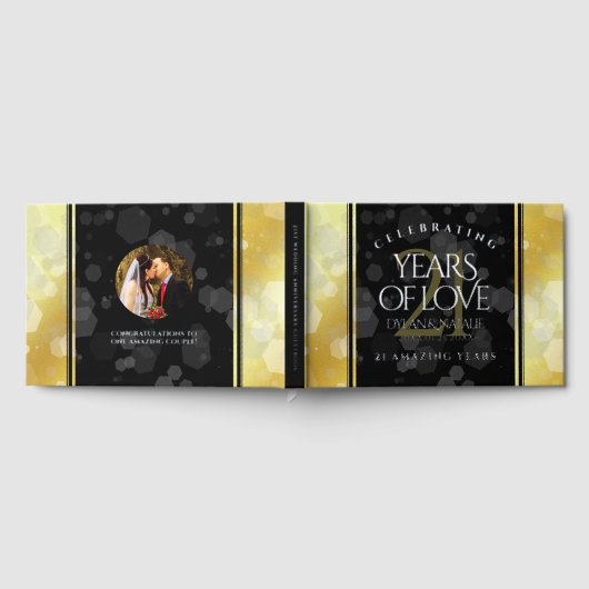 Elegant 21st Brass Wedding Jubileum Gastenboek (Volledig)