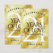 Elegant 21st Wedding Jubileum Table Card Bedankkaart (Voorkant / Achterkant)