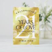 Elegant 21st Wedding Jubileum Table Card Bedankkaart (Staand voorkant)