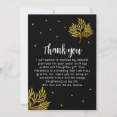 Elegant 21ste verjaardag gouden gebladerte bedankkaart (Voorkant)