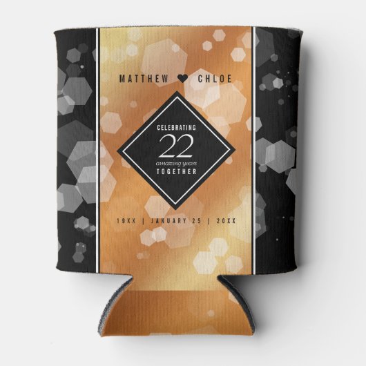 Elegant 22e Copper Wedding Jubileum Blikjeskoeler (Voorkant)