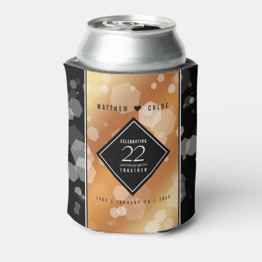 Elegant 22e Copper Wedding Jubileum Blikjeskoeler (Blikje Achterkant)