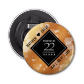 Elegant 22e Copper Wedding Jubileum Button Flesopener (Voorkant)