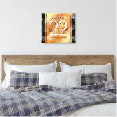 Elegant 22e Copper Wedding Jubileum Canvas Afdruk (Insitu (Slaapkamer))