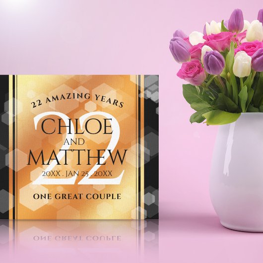 Elegant 22e Copper Wedding Jubileum Canvas Afdruk