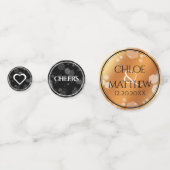 Elegant 22e Copper Wedding Jubileum Confetti (Achterkanten)