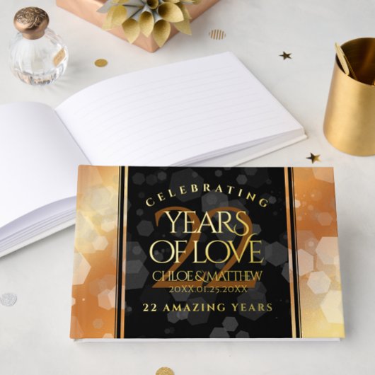 Elegant 22e Copper Wedding Jubileum Gastenboek