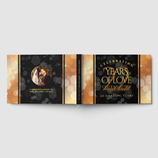 Elegant 22e Copper Wedding Jubileum Gastenboek (Volledig)