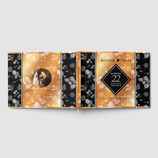 Elegant 22e Copper Wedding Jubileum Gastenboek (Volledig)