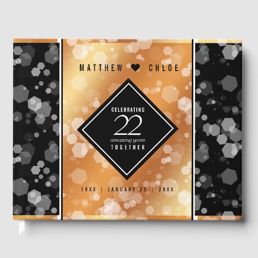 Elegant 22e Copper Wedding Jubileum Gastenboek (Voorkant)