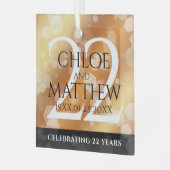 Elegant 22e Copper Wedding Jubileum Glas Ornament (Voorkant links)