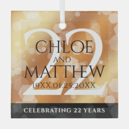 Elegant 22e Copper Wedding Jubileum Glas Ornament