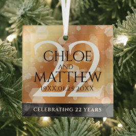 Elegant 22e Copper Wedding Jubileum Glas Ornament
