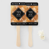 Elegant 22e Copper Wedding Jubileum Handwaaier (Voorkant en achterkant)