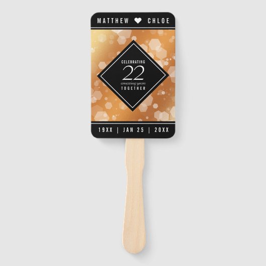 Elegant 22e Copper Wedding Jubileum Handwaaier (Voorkant)