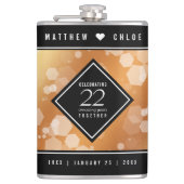 Elegant 22e Copper Wedding Jubileum Heupfles (Voorkant)