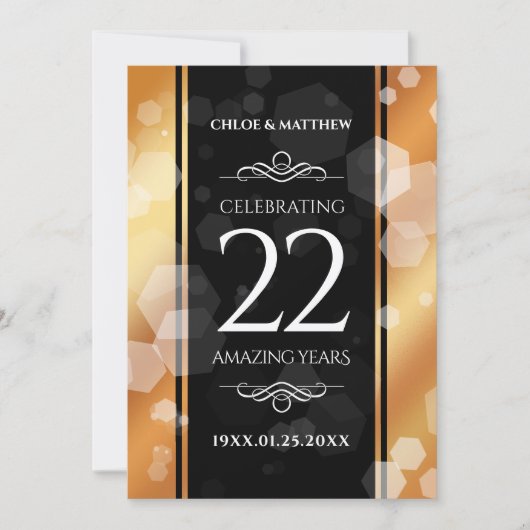 Elegant 22e Copper Wedding Jubileum Kaart (Voorkant)